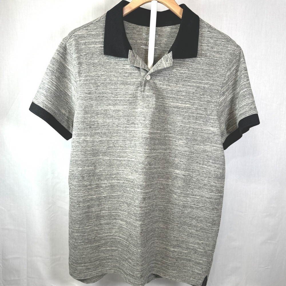 Goodfellow & Co Mens Grey Space Dye Polo Shirt Short Sleeve Size M Standard Fit